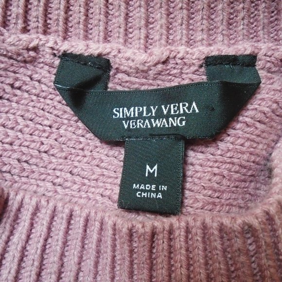 Vera Wang Warm Sweater, Dolman Sleeves, Fun Details, Dusty Pink Mauve Pullover - Picture 6 of 10